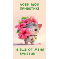 Лови мой приветик! И еще от меня букетик!